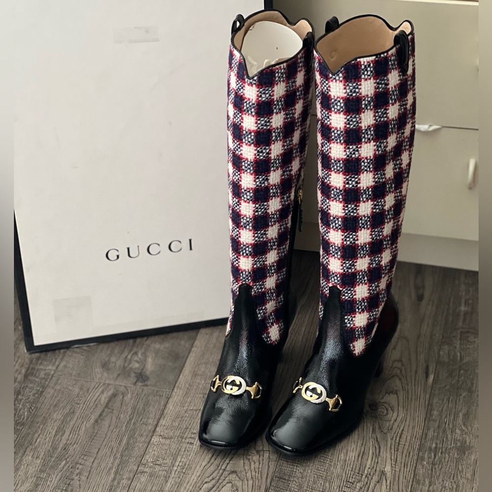 New in box Zumi Checkered boots size 36